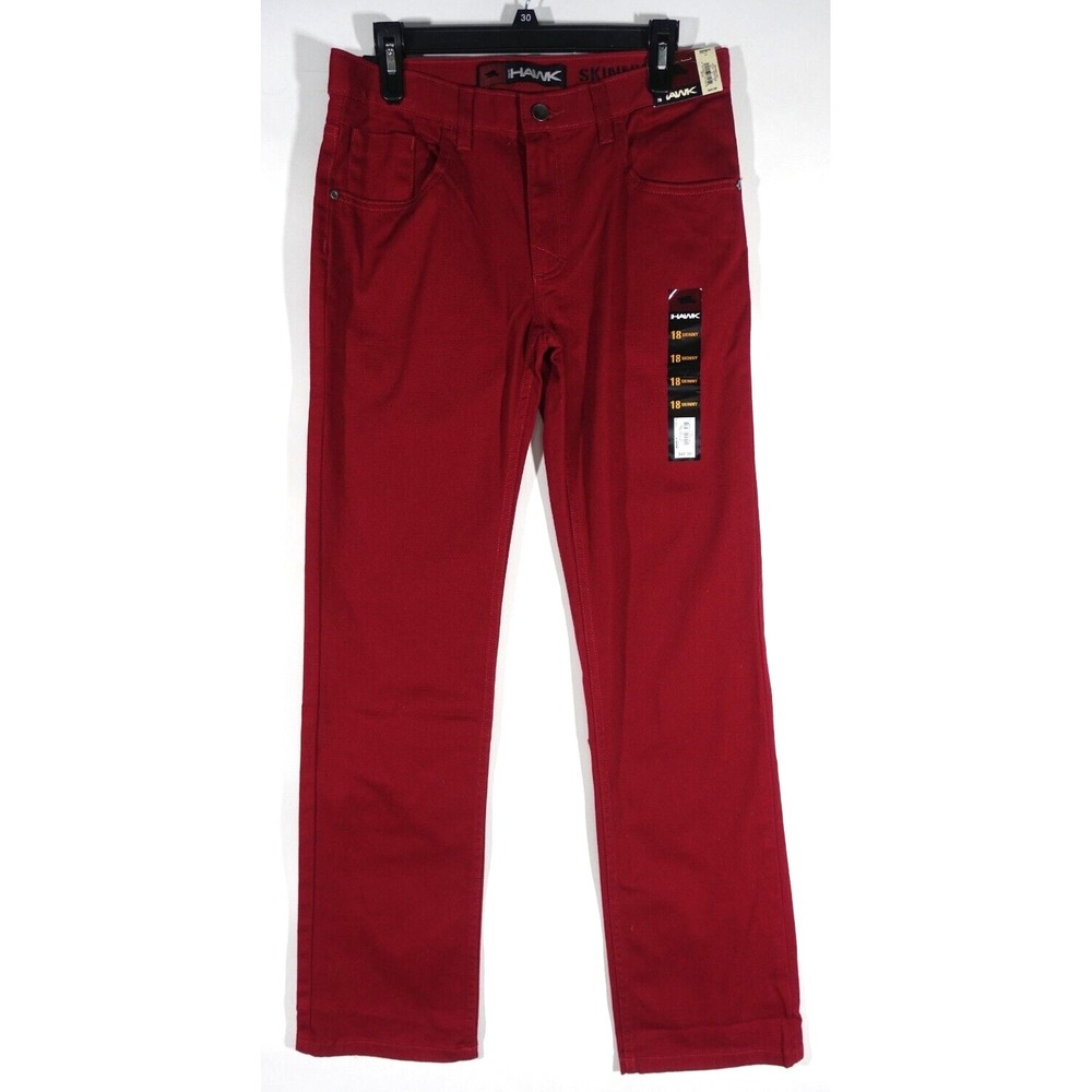 Tony Hawk Skinny Jeans Boys 18 Regular Biking Red Denim Jeans Cotton Spandex NWT